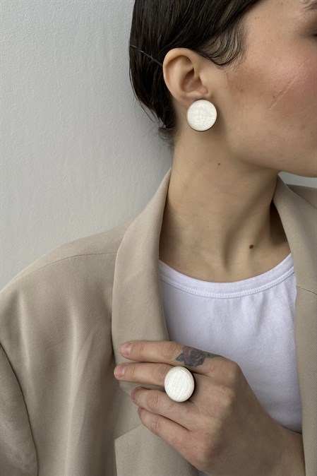 Серьги Wood circle 23 - фото 47781