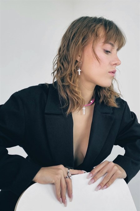 Серьги Minimalism Крестики - фото 47788