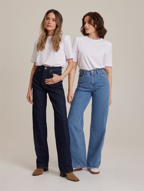 Джинсы широкие - фото 48126