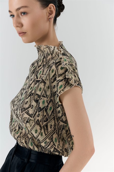 блуза из плиссе - фото 48400