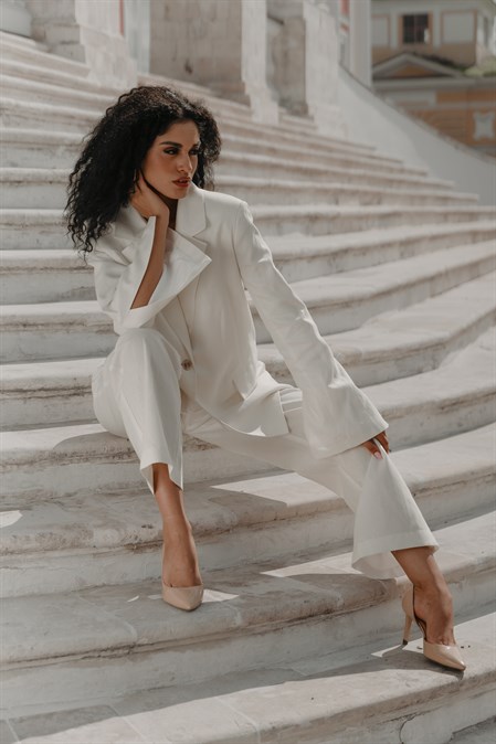 Костюм из итальянского льна с напылением - фото 48799