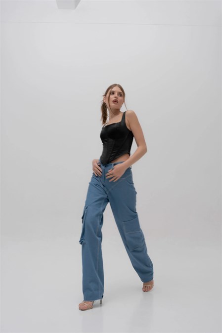 BLOOM корсетная майка черная - фото 48879