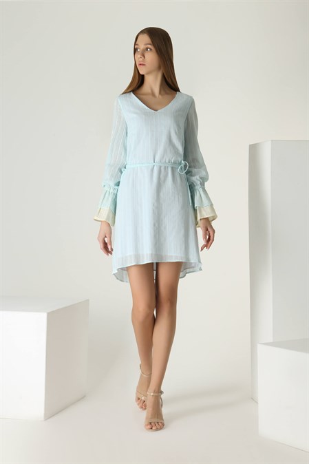 Платье А-силуэта с поясом - фото 48969