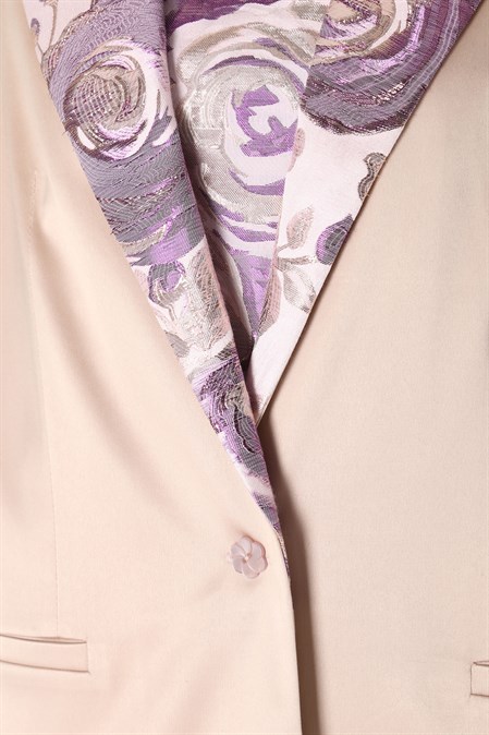 Жакет с лацканами из жаккарда - фото 49018