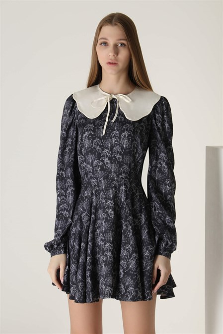 Платье мини с воротником одуванчики - фото 49048