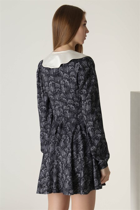 Платье мини с воротником одуванчики - фото 49049