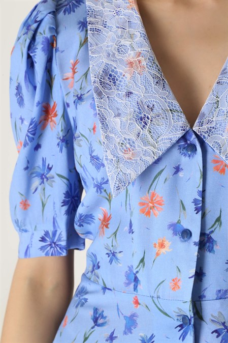 Платье с кружевным воротником - фото 49095