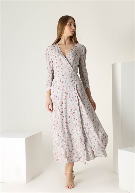 Платье на запахе с рукавом 3/4 - фото 49100