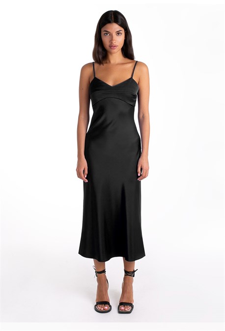 Платье шелковое комбинация  черное - фото 49437 Платье шелковое комбинация  черное - фото 49437