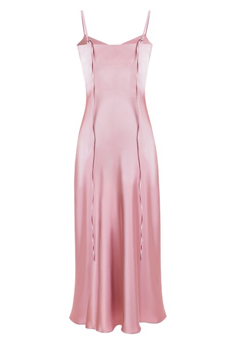 Платье шелковое комбинация  розовое - фото 49457