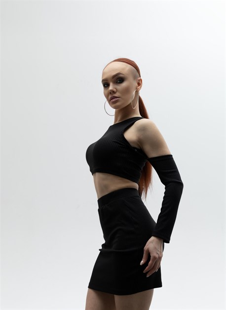 Трикотажный комплект топ и юбка Джесика - фото 50332