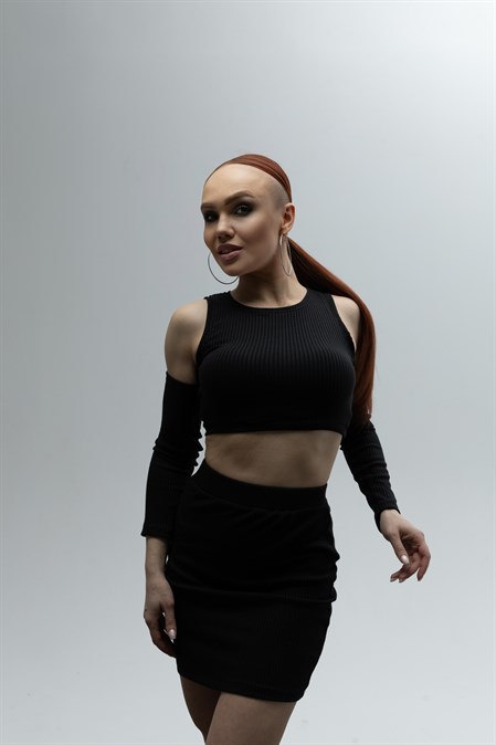 Трикотажный комплект топ и юбка Джесика - фото 50333