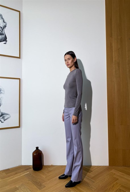 Брюки прямые из итальянской эко-кожи - фото 50551