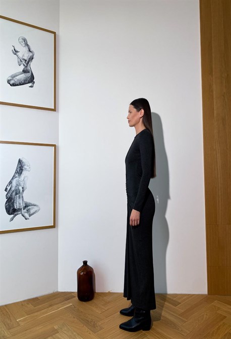 Платьте макси со сборкой из итальянской вискозы - фото 50608