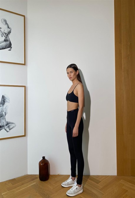 Лосины из итальянского трикотажа с высокой талией - фото 50619