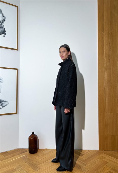 Бомбер из итальянского шерстяного твида - фото 50622