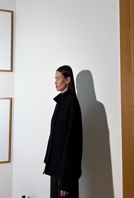 Бомбер из итальянского шерстяного твида - фото 50623