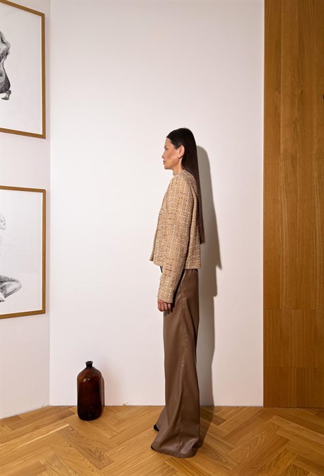 Жакет укороченный из итальянского твида - фото 50641