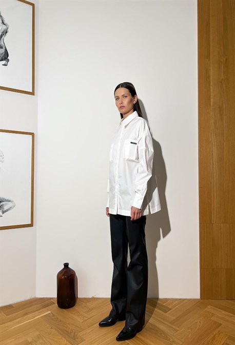 Рубашка длинная из итальянского хлопка - фото 50652