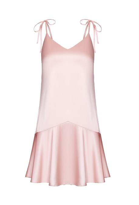 Платье с завязками розово-персиковый - фото 50687
