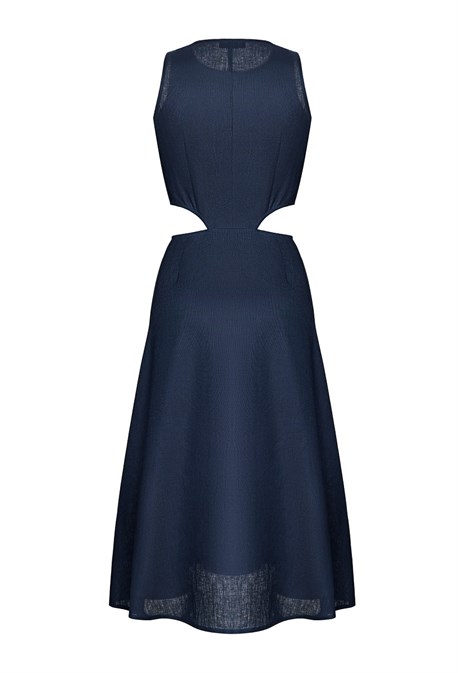 Платье льняное чернильно-синего оттенка - фото 50697