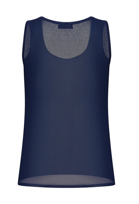 Топ трикотажный синий - фото 50716