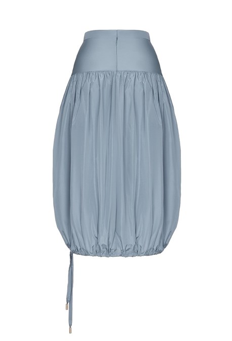 Юбка воздушная миди серебристого оттенка - фото 50722