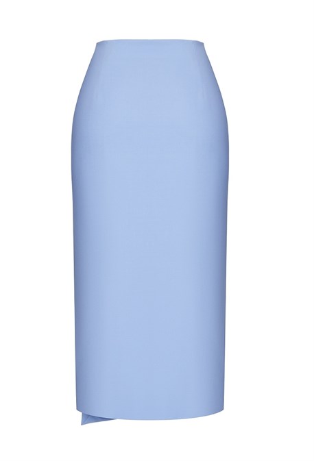 Юбка миди со складками в небесно-голубом оттенке - фото 50726