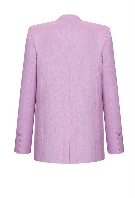 Жакет льняной лиловый - фото 50737