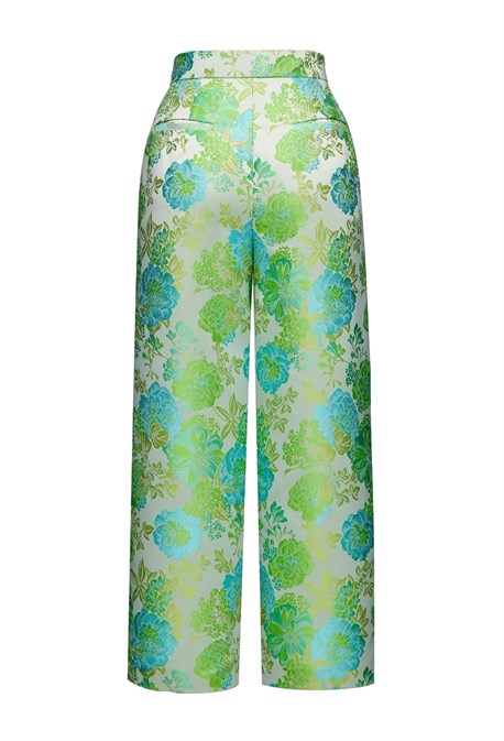 Брюки жаккардовые с цветами - фото 50751