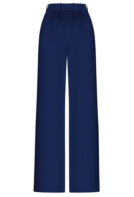 Брюки синие атласные - фото 50754