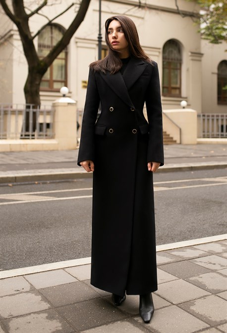 приталенное пальто женское длинное
