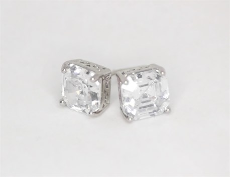 Серьги-пусеты под серебро с малым цирконом - фото 50900