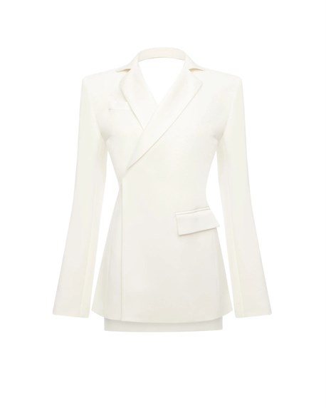 Пиджак белый с открытой спиной - фото 51596