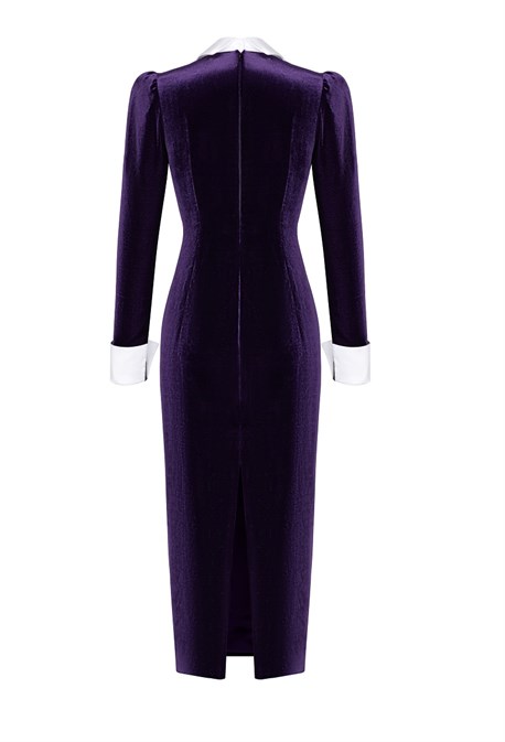 Платье бархат фиолетовое - фото 51627