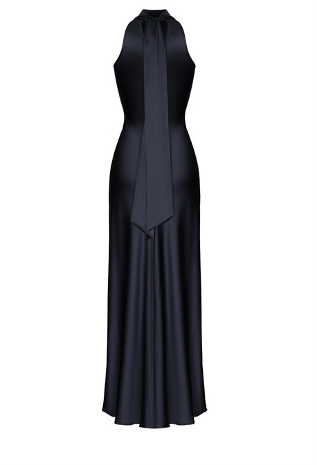 Платье с шарфом черное - фото 51635