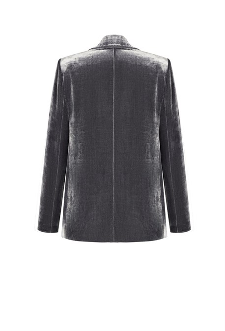 Жакет серый бархат - фото 51661