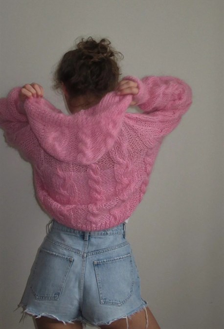 Вязаное худи на молнии - фото 51960