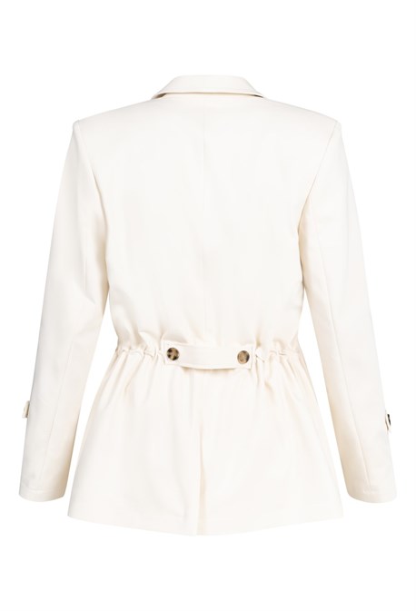 Двубортный жакет со сборкой на талии - фото 52076