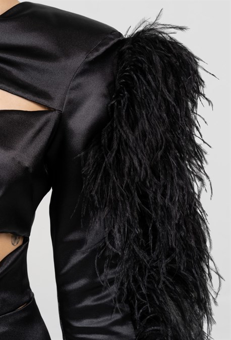 Платье с перьями - фото 52093