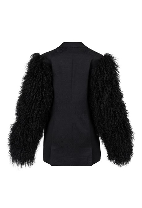 Жакет с рукавами из меха ламы - фото 52128