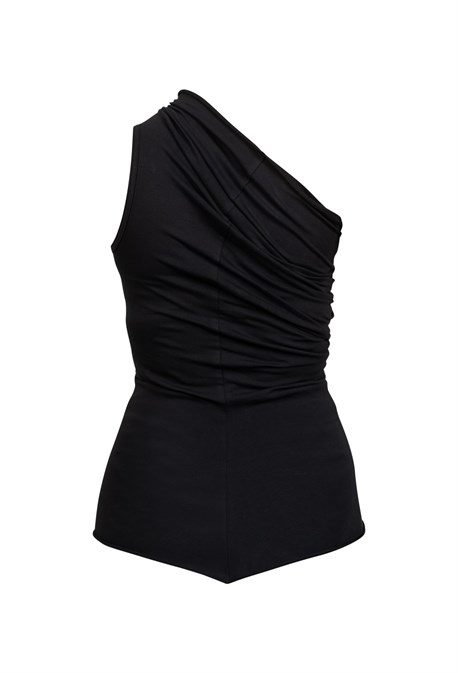 Хлопковый топ с драпировкой - фото 52195