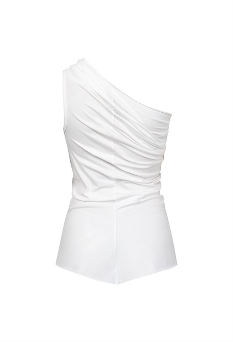 Хлопковый топ с драпировкой - фото 52197