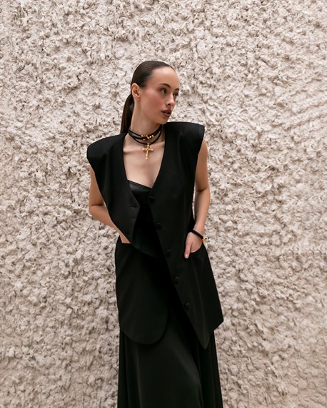 платье эко-кожа шифон - фото 52700