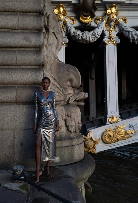 Платье длинное со сборками - фото 53516