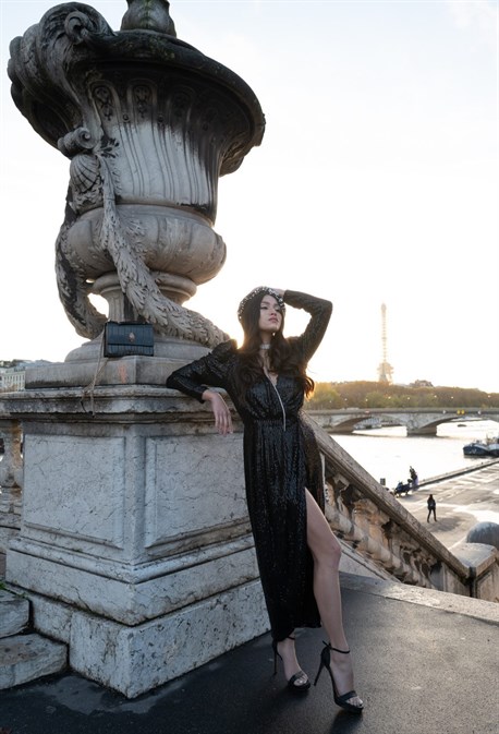 Длинное платье на запах - фото 53560