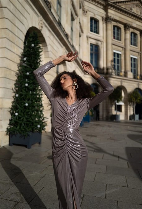 Платье длинное со сборками - фото 53562