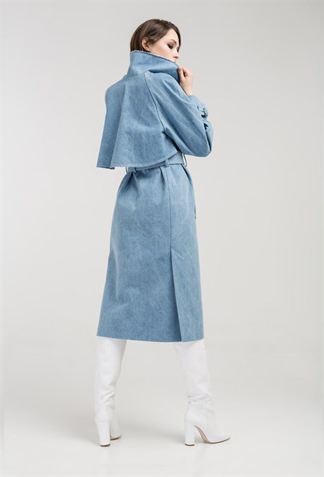 Плащ из джинсы - фото 54988