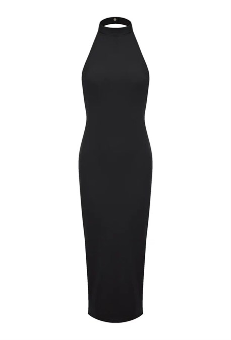 Платье с открытой спиной черный - фото 55112