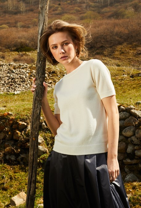 Джемпер кашемировый с коротким рукавом - фото 55880